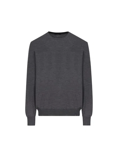 Fay Round-neck Crewneck Jumper In Grey