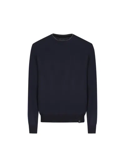 Fay Round-neck Crewneck Jumper In Blue