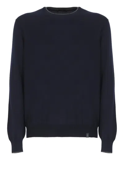 Fay Jumper In Shaved Wool Knit In Blue