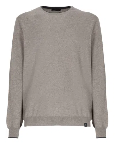 Fay Jumper In Shaved Wool Knit In Grey