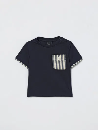 Fay Junior Babies' Tシャツ  ボーイ カラー ブルー In Blue