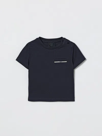 Fay Junior Babies' Tシャツ  ボーイ カラー ブルー In Blue