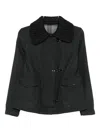 Fay Knitted-collar Toggle Jacket In Gray