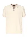 Fay Buttonless Polo Shirt Ribbed Finish