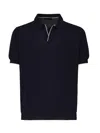 Fay Buttonless Polo Shirt With Ribbed Hem And Short Sleeves