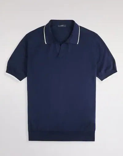 Fay Knitted Polo Shirt In Blue
