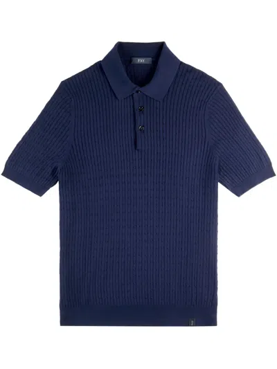 Fay Knitted Polo Shirt In Blau