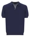 Fay Logo-embroidered Short-sleeved Polo Shirt In Blue