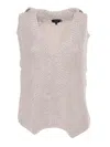 Fay Hooded Knit Top In Beige