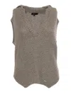 Fay Knitted Vest In Gray