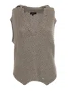 Fay Knitted Vest In Gray