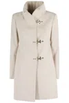 Fay Tailored Beige Coat With High Collar In Neutral