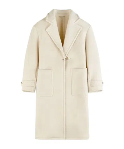 Fay Lapel Coat In White