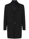 Fay Double-breasted Stand-up Collar Padded Coat In Black