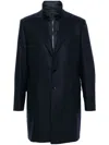 Fay Coat Logo Embroidered Rear Vents In Blue