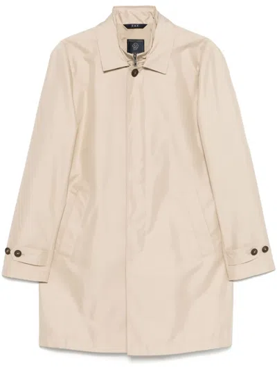 Fay Mantel Im Layering-look In Braun