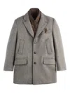 Fay Layered Coat In Gray