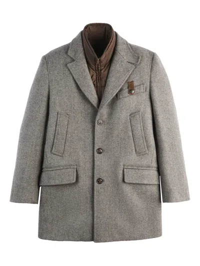 Fay Layered Coat In Gray
