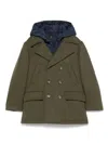 Fay Layered Coat In Green