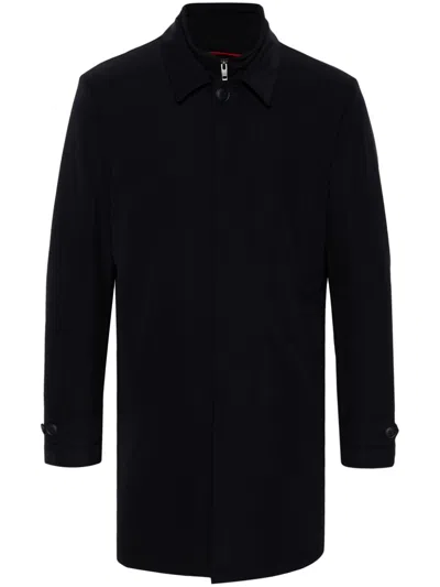Fay Layered-effect Coat In Blue