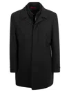 Fay Padded Stretch Technical Twill Coat In Black