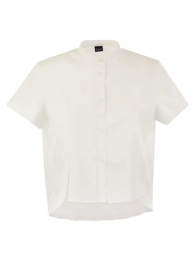 Fay Mandarin Collar Shirt In White