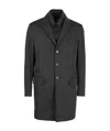 Fay Double-breasted Stand-up Collar Padded Coat In Black
