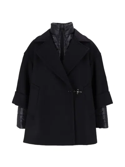Fay Layered Toggle-fastening Coat In Black