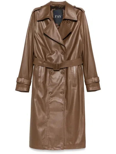 FAY LEATHER TRENCH COAT