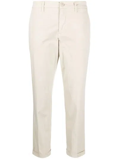 Fay Light Beige Cotton Trousers In Neutral