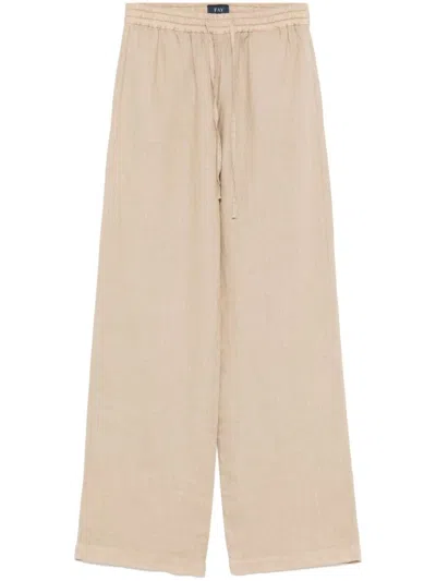 FAY LIGHT BEIGE JEANS WITH ELASTICATED DRAWSTRING WAISTBAND AND FUNCTIONAL POCKETS