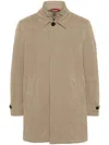Fay Morning Coat With Belted Cuffs And High Neck In Neutrals
