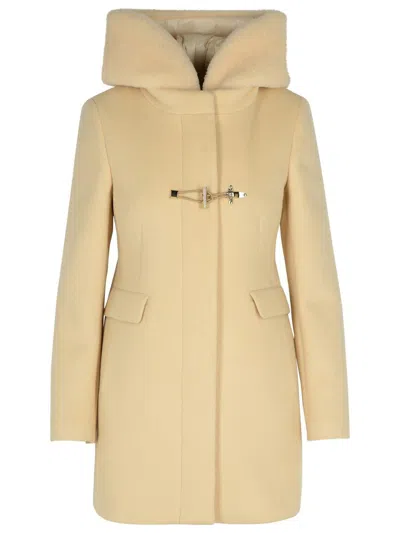 Fay Light Beige Wool Blend Coat