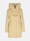 Fay Light Beige Wool Blend Coat In Beige