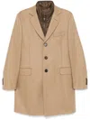 Fay Darted Silhouette Tailored Wool Coat In Brown
