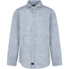 Fay Light Blue Shirt For Boy With Logo In Light Blue