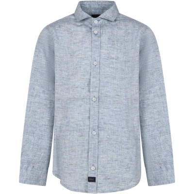 Fay Kids' Light Blue Shirt For Boy With Logo