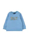 Fay Light Blue Sweatshirt For Baby Boy With Logo In Blue
