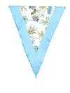 Fay Light Blue Triangular Scarf With Floral Print In Blue