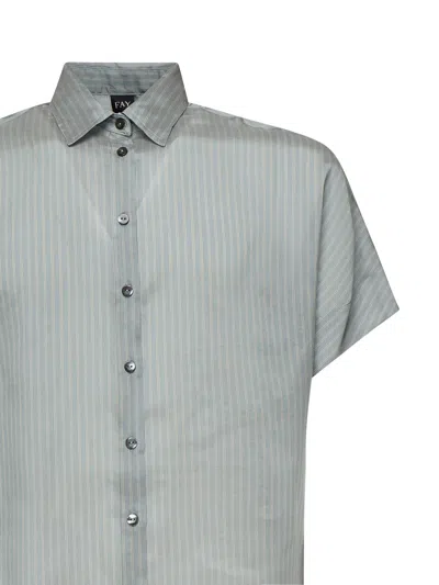 Fay Light Blue Viscose Silk Shirt