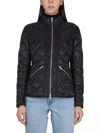 Fay Quilted Black Down Jacket With High Collar In Black