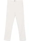 Fay Cropped Trousers With Belt Loops And Pockets In White