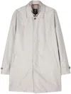 Fay Morning Double-collar Raincoat In Light Grey
