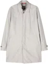Fay Morning Double-collar Raincoat In Grey
