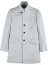 Fay Light Grey Yarn-dyed Wool Blend Fabric Coat
