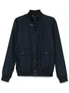Fay And Cotton Twill Bomber Jacket In Blue