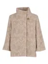 Fay Tailored Cape With Stand-up Collar And Hidden Closure In Neutral