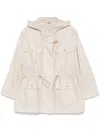 Fay Versatile White Parka With Customizable Silhouette