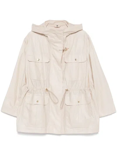 FAY FAY LINEN AND COTTON BLEND PARKA COAT