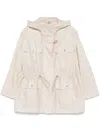 Fay Versatile White Parka With Customizable Silhouette In White